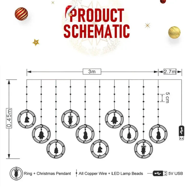 WinterGlow Santa Fairy Lights