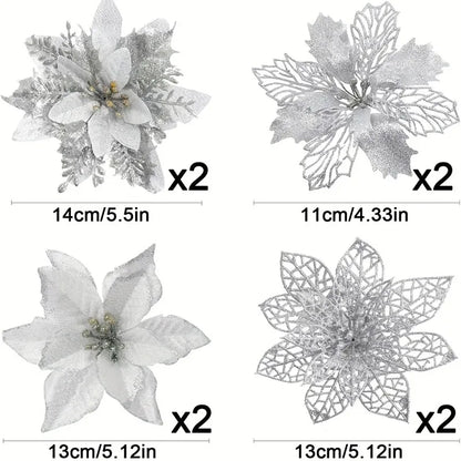 Glitter Bloom Christmas Flower Set (8/16 pcs)