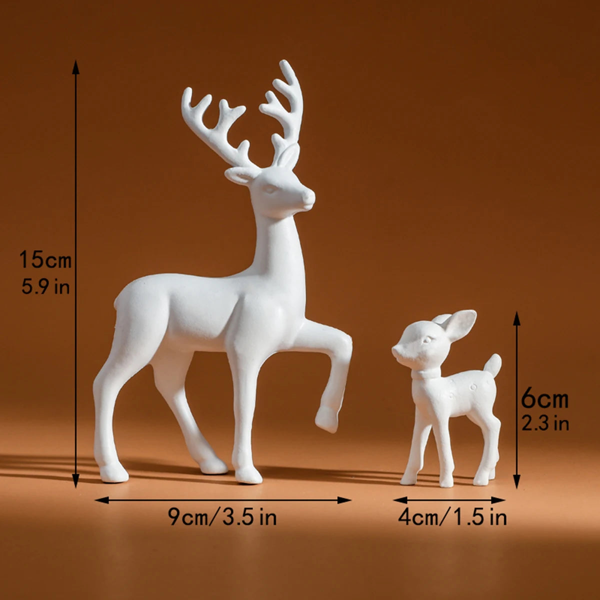 Fawn & Mother Deer Figurines (Set of 2)