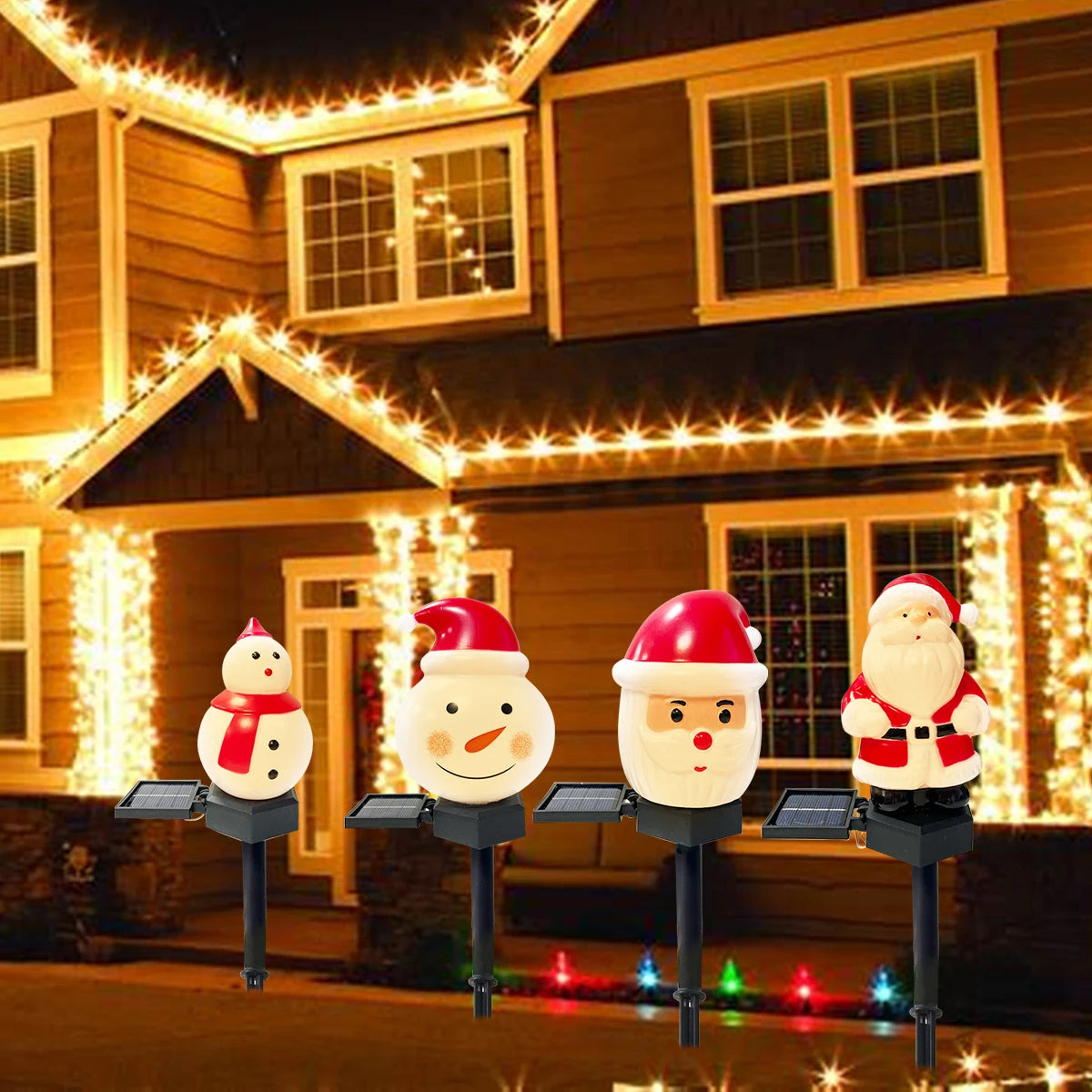 Santa & Snowman Solar Path Lights