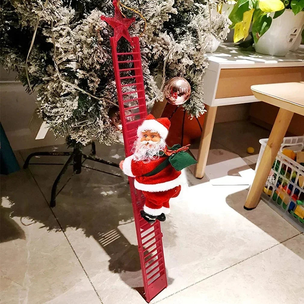 Electric Climbing Ladder Santa Claus Doll