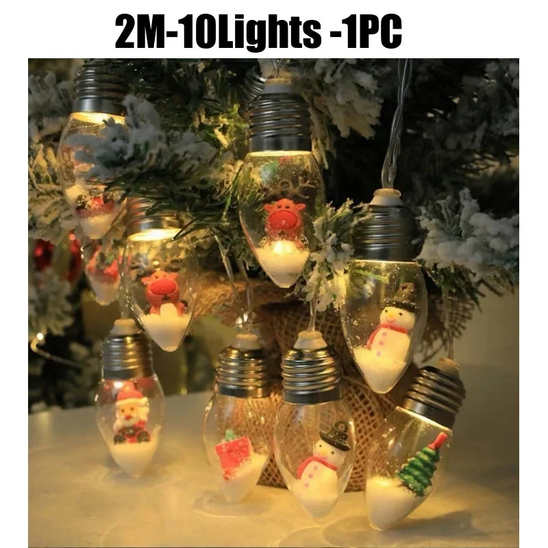 JollyBright Santa & Snowman String Lights