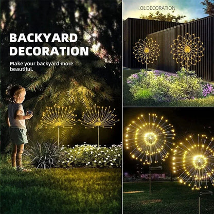 StarlitBurst Solar LED Firework Lights