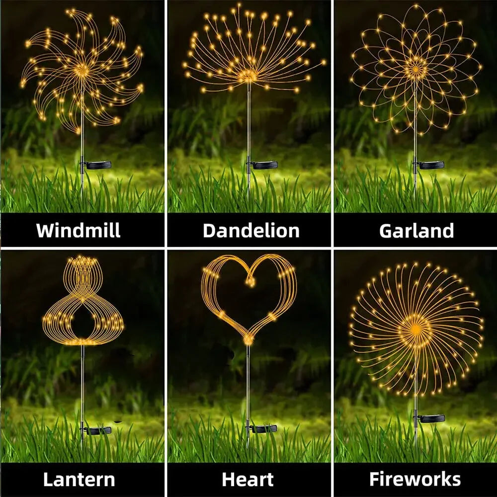 StarlitBurst Solar LED Firework Lights