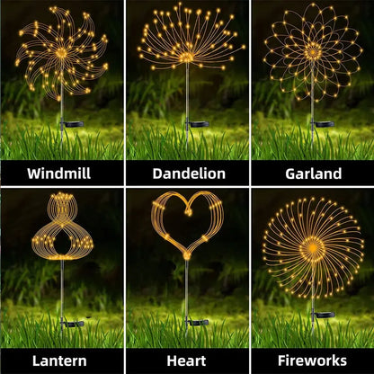 StarlitBurst Solar LED Firework Lights