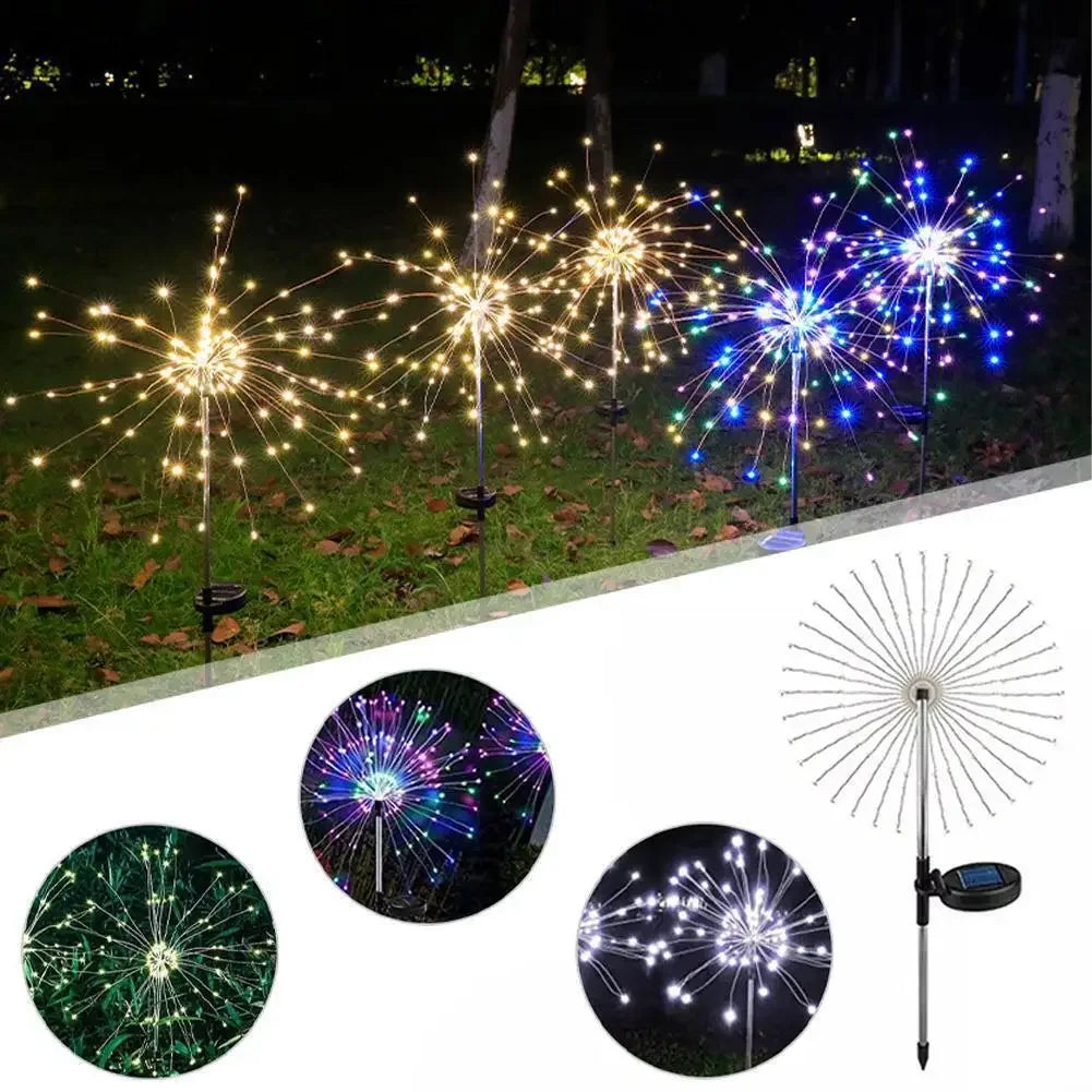 StarlitBurst Solar LED Firework Lights