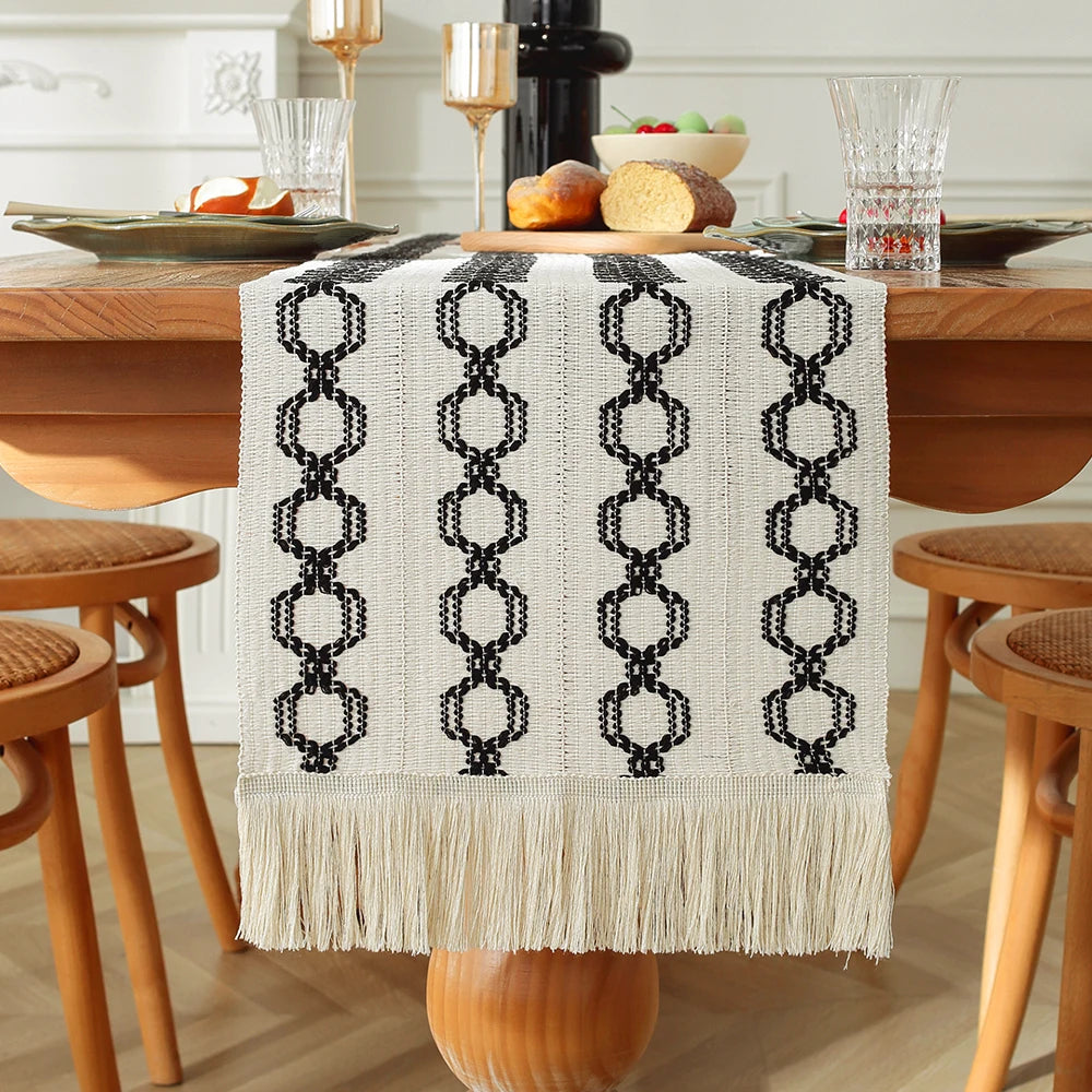 Boho Tassel Table Runner