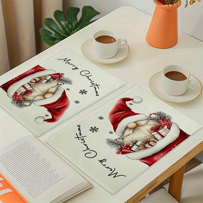 Festive Gnome Placemats Set (4/6/8/10 pcs)
