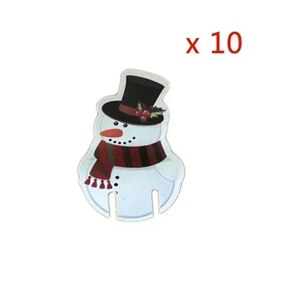 FestiveGlass Cup Cards – Santa Hat Wine Tags (10–30 pcs)