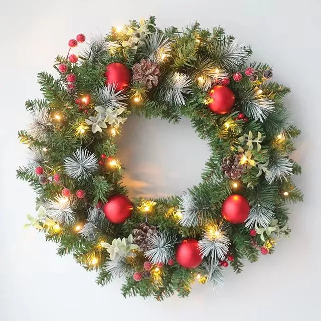 Elegant Red Glow Wreath
