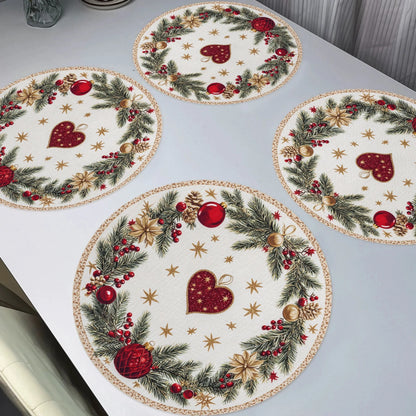 Holly Snow Placemats Set (4 pcs)