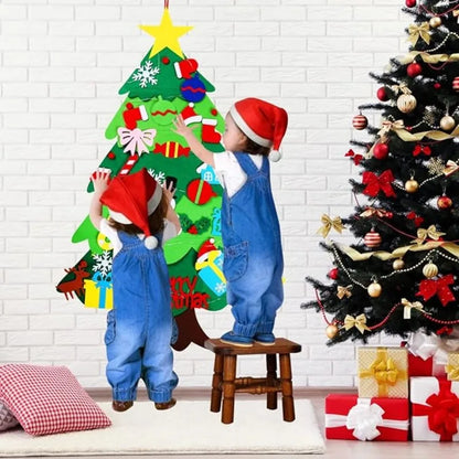 WonderFelt Kids DIY Christmas Tree Set with LED Lights