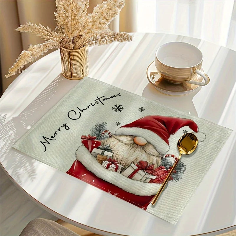 Festive Gnome Placemats Set (4/6/8/10 pcs)