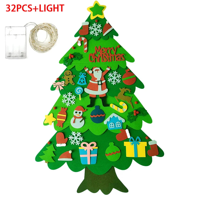 WonderFelt Kids DIY Christmas Tree Set with LED Lights