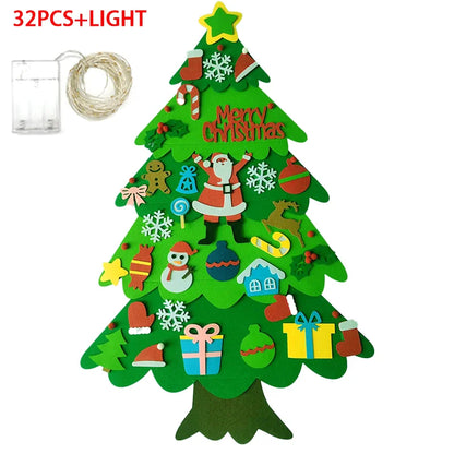 WonderFelt Kids DIY Christmas Tree Set with LED Lights