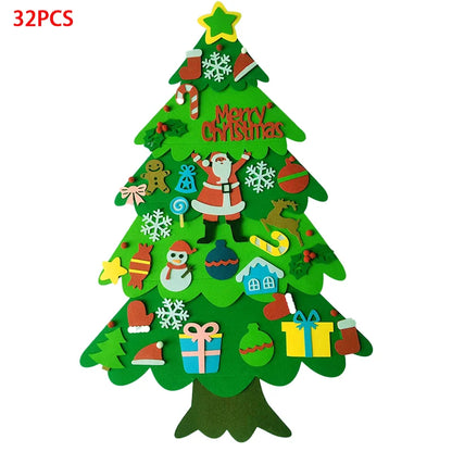 WonderFelt Kids DIY Christmas Tree Set with LED Lights