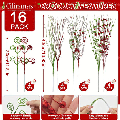 Glitter Berry & Flower Bouquet Set (8/16pc)