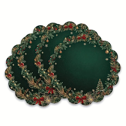 Emerald Luxe Placemats Set (2/4 pcs)