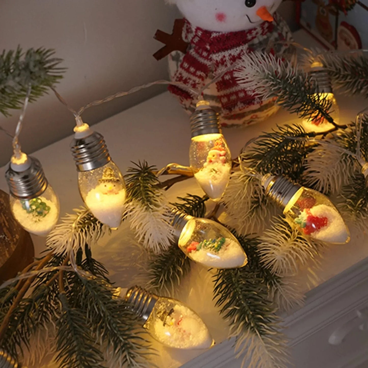 JollyBright Santa & Snowman String Lights