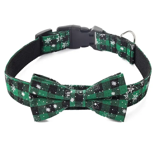 Snowflake Plaid Bow Collar