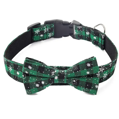 Snowflake Plaid Bow Collar