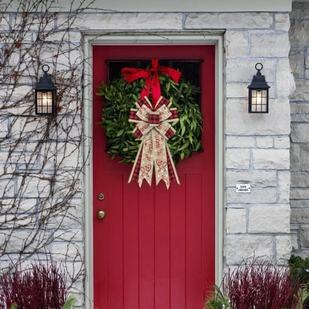 Large Buffalo Plaid Christmas Bow