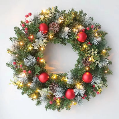 Elegant Red Glow Wreath