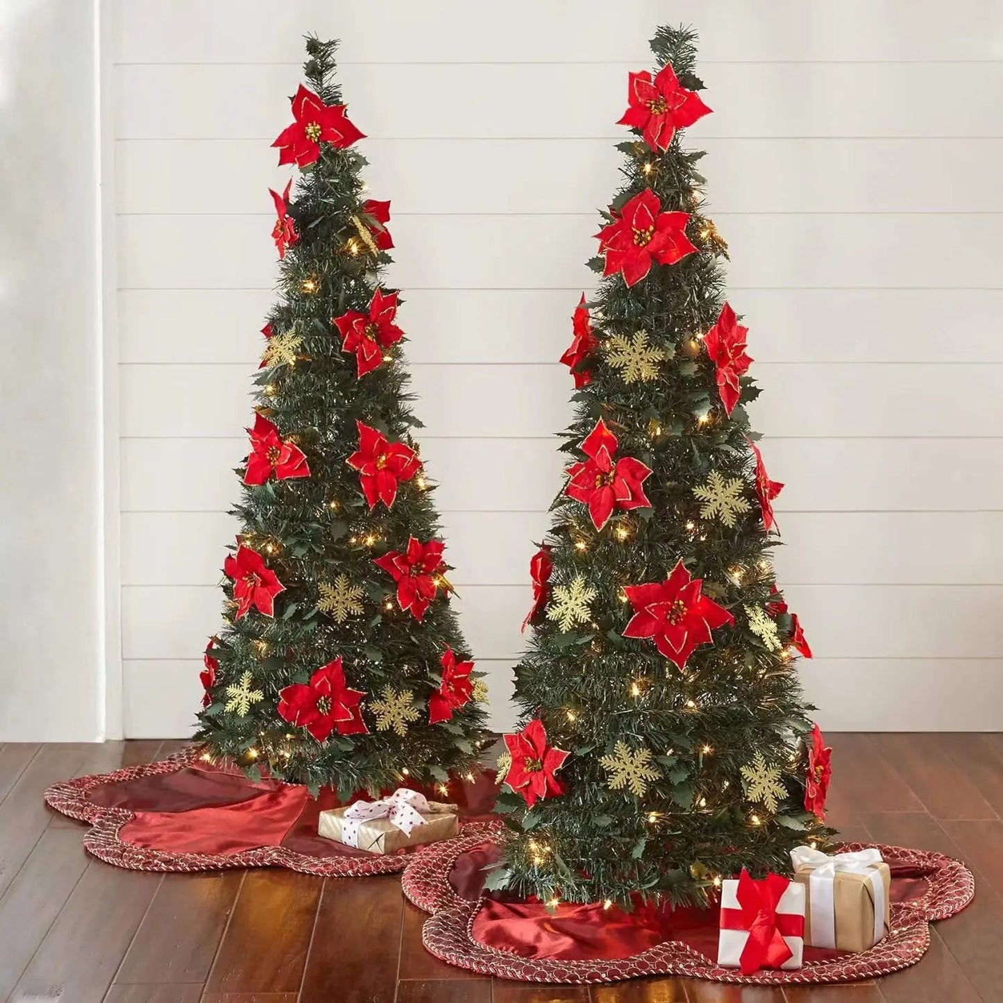 TwinklePop Foldable Pre-Decorated Christmas Tree – 120 cm