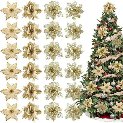 Glitter Bloom Christmas Flower Set (8/16 pcs)