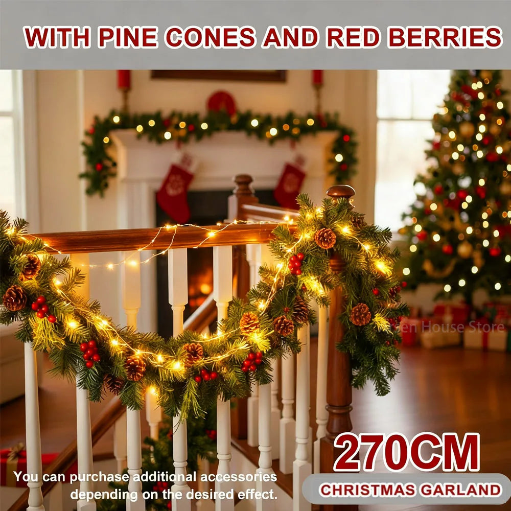 Golden Rattan Glow Wreath