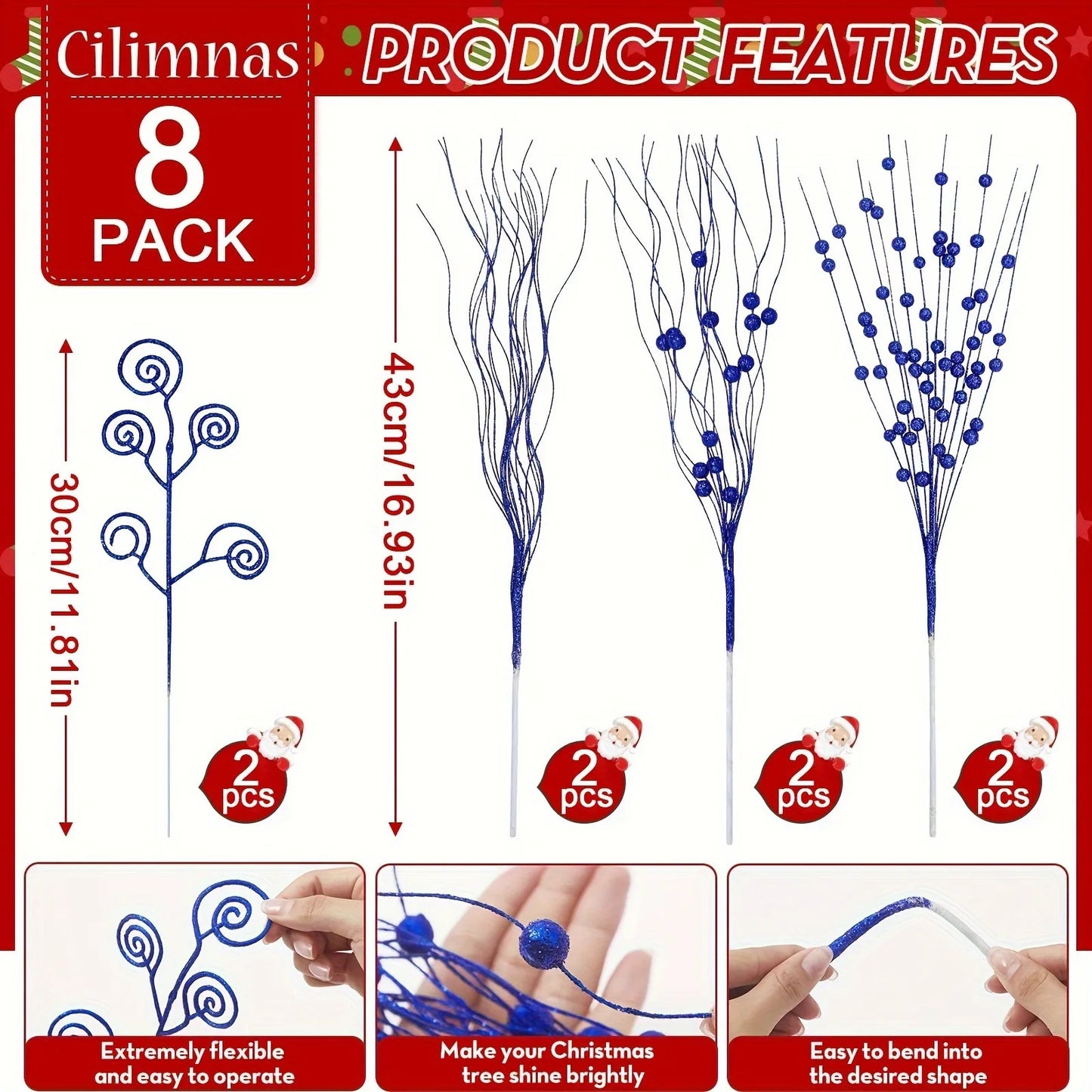 Glitter Berry & Flower Bouquet Set (8/16pc)