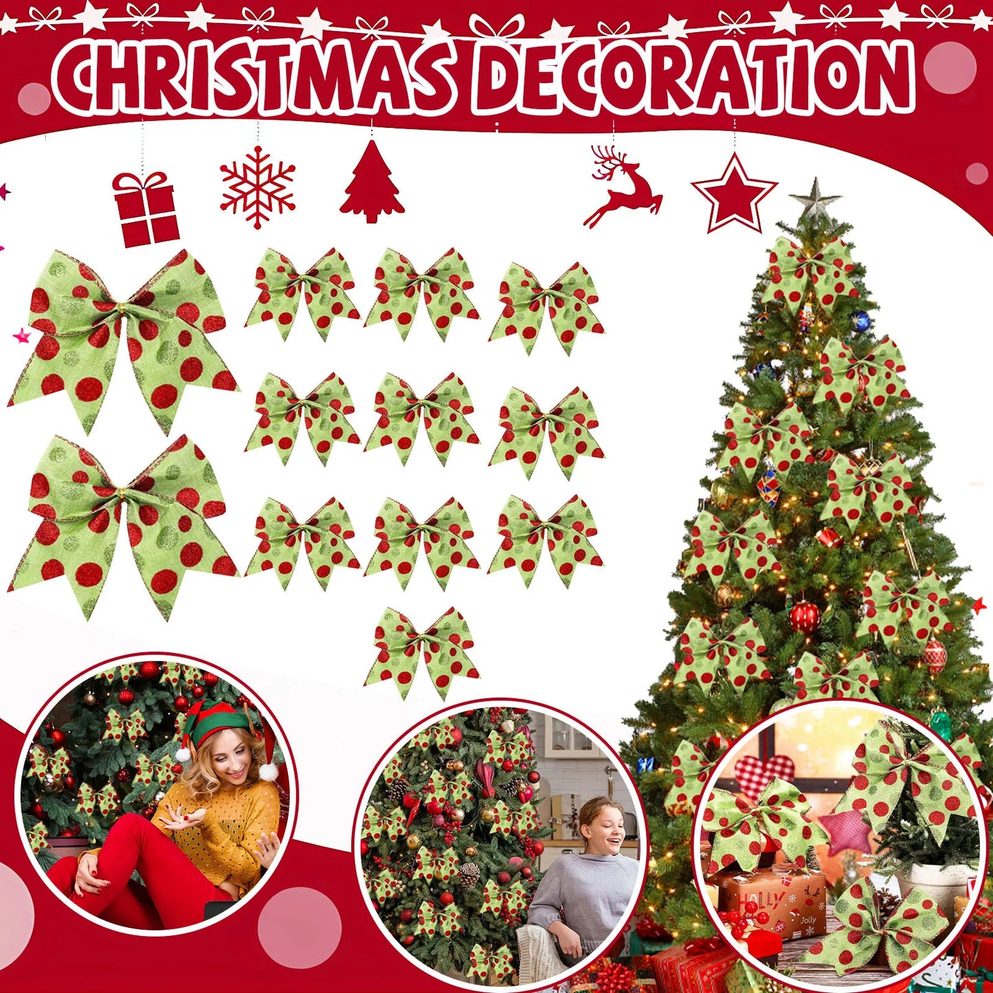 Holiday Ribbon Bows (12 pcs)